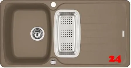 ❎ FRANKE Kchensple Antea AZG 651-97 Fragranit+ Einbausple / Granitsple mit Siebkorb als Drehknopfventil