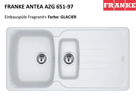 ❎ FRANKE Kchensple Antea AZG 651-97 Fragranit+ Einbausple / Granitsple mit Siebkorb als Drehknopfventil