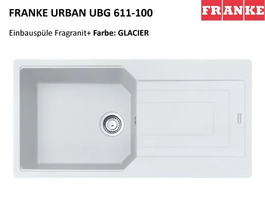 ❎ FRANKE Kchensple Urban UBG 611-100 Fragranit+ Einbausple / Granitsple mit Siebkorb als Drehknopfventil