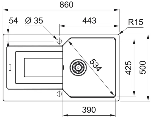 ❎ FRANKE Kchensple Urban UBG 611-86 Fragranit+ Einbausple / Granitsple mit Siebkorb als Drehknopfventil