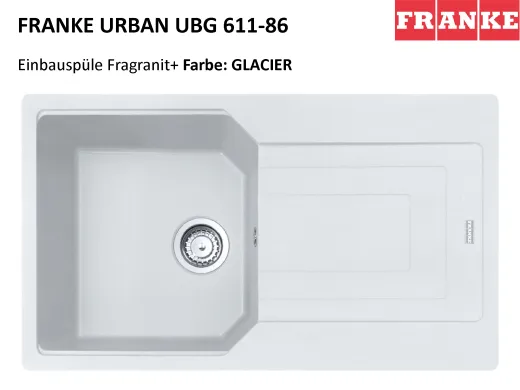 ❎ FRANKE Kchensple Urban UBG 611-86 Fragranit+ Einbausple / Granitsple mit Siebkorb als Drehknopfventil