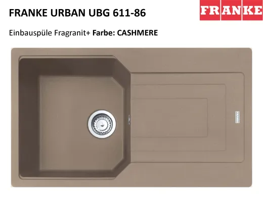 ❎ FRANKE Kchensple Urban UBG 611-86 Fragranit+ Einbausple / Granitsple mit Siebkorb als Drehknopfventil