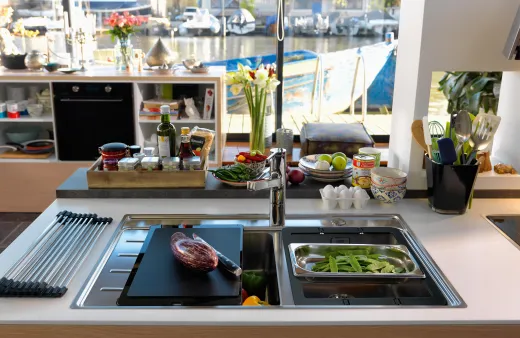 FRANKE Kchensple Mythos MYX 210-50 A Einbausple Slimtop / Flchenbndig mit Siebkorb als Druckknopfventil