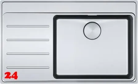 FRANKE Kchensple Mythos MYX 211 A Einbausple Slimtop / Flchenbndig mit Siebkorb als Druckknopfventil