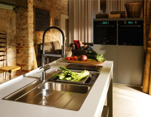 FRANKE Kchensple Mythos MYX 211 A Einbausple Slimtop / Flchenbndig mit Siebkorb als Druckknopfventil