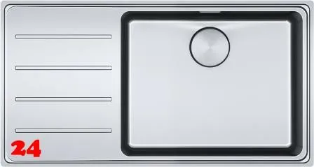 ❎ FRANKE Kchensple Mythos MYX 211 Einbausple Slimtop / Flchenbndig mit Siebkorb als Druckknopfventil