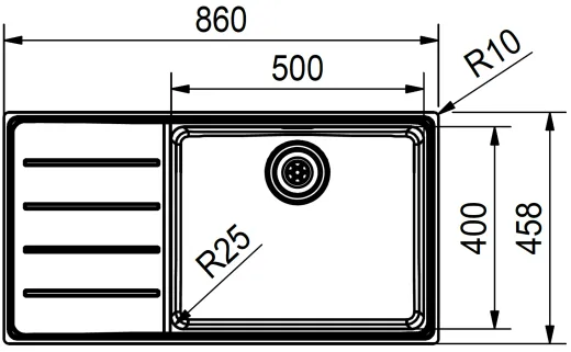 ❎ FRANKE Kchensple Mythos MYX 211 Einbausple Slimtop / Flchenbndig mit Siebkorb als Druckknopfventil