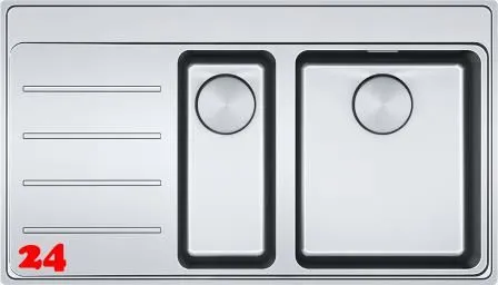 FRANKE Kchensple Mythos MYX 251 A Einbausple Slimtop / Flchenbndig mit Siebkorb als Druckknopfventil