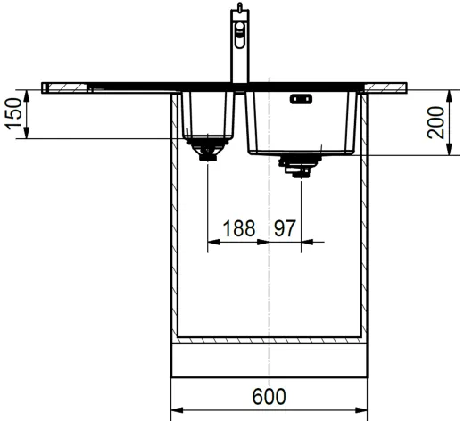 FRANKE Kchensple Mythos MYX 251 A Einbausple Slimtop / Flchenbndig mit Siebkorb als Druckknopfventil