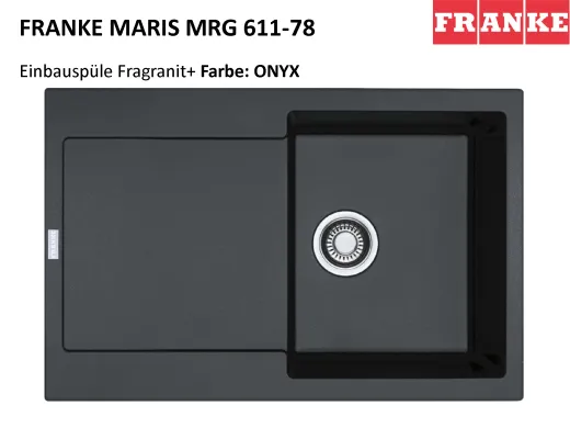 FRANKE Kchensple Maris MRG 611-78 Fragranit+ Einbausple / Granitsple mit Siebkorb als Druckknopfventil