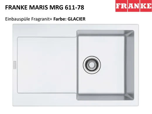 FRANKE Kchensple Maris MRG 611-78 Fragranit+ Einbausple / Granitsple mit Siebkorb als Druckknopfventil