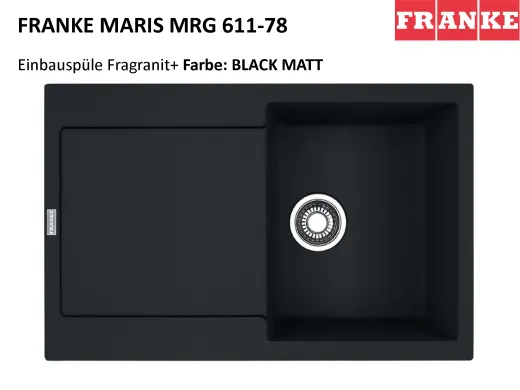 FRANKE Kchensple Maris MRG 611-78 Fragranit+ Einbausple / Granitsple mit Siebkorb als Druckknopfventil