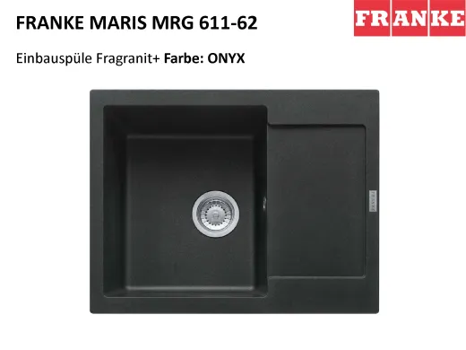 FRANKE Kchensple Maris MRG 611-62 Fragranit+ Einbausple / Granitsple mit Siebkorb als Druckknopfventil