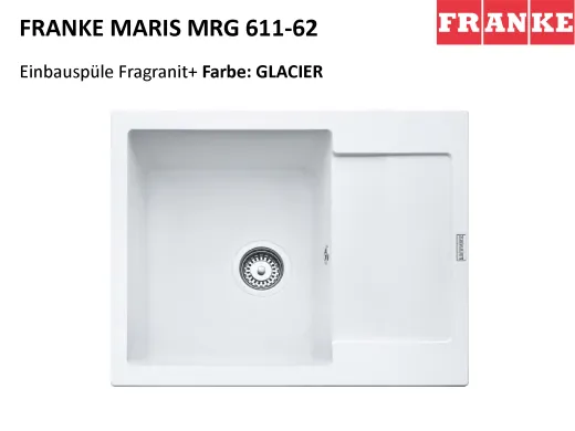 FRANKE Kchensple Maris MRG 611-62 Fragranit+ Einbausple / Granitsple mit Siebkorb als Druckknopfventil