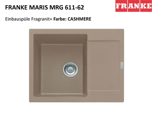 FRANKE Kchensple Maris MRG 611-62 Fragranit+ Einbausple / Granitsple mit Siebkorb als Druckknopfventil