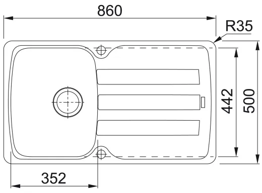 FRANKE Kchensple Antea AZG 611-86 Fragranit+ Einbausple / Granitsple mit Siebkorb als Drehknopfventil
