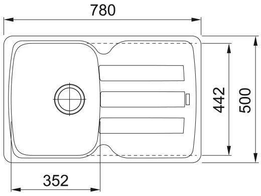 FRANKE Kchensple Antea AZG 611-78 Fragranit+ Einbausple / Granitsple mit Siebkorb als Drehknopfventil