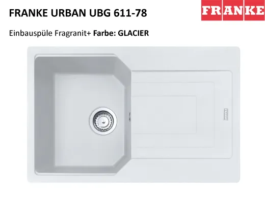FRANKE Kchensple Urban UBG 611-78 Fragranit+ Einbausple / Granitsple mit Siebkorb als Drehknopfventil