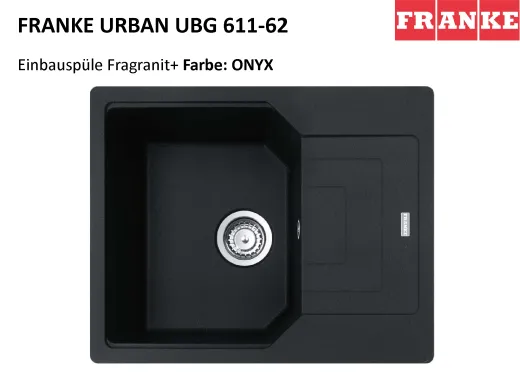 FRANKE Kchensple Urban UBG 611-62 Fragranit+ Einbausple / Granitsple mit Siebkorb als Drehknopfventil