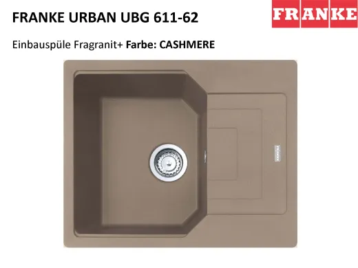 FRANKE Kchensple Urban UBG 611-62 Fragranit+ Einbausple / Granitsple mit Siebkorb als Drehknopfventil
