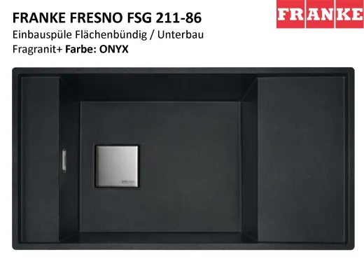 ❎ FRANKE Kchensple Fresno FSG 211 Fragranit+ Einbausple / Granitsple Flchenbndig / Unterbau mit Siebkorb als Druckknopfventil