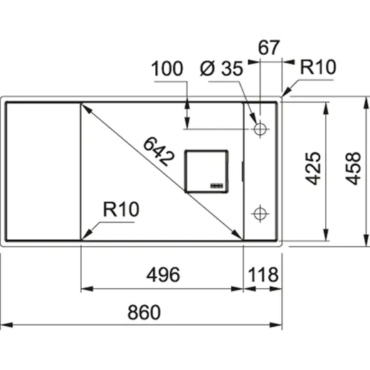❎ FRANKE Kchensple Fresno FSG 211 Fragranit+ Einbausple / Granitsple Flchenbndig / Unterbau mit Siebkorb als Druckknopfventil