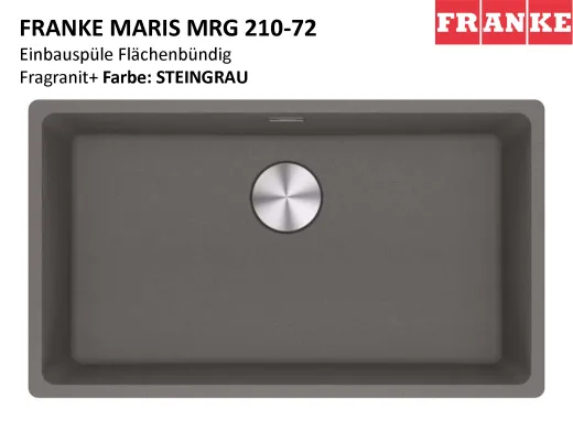 FRANKE Kchensple Maris MRG 210-72 Fragranit+ Granitsple Flchenbndig mit Siebkorb als Druckknopfventil