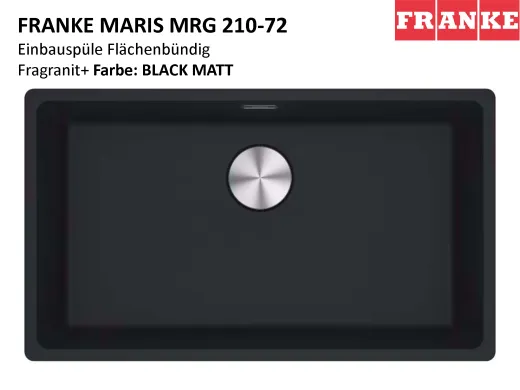 FRANKE Kchensple Maris MRG 210-72 Fragranit+ Granitsple Flchenbndig mit Siebkorb als Druckknopfventil
