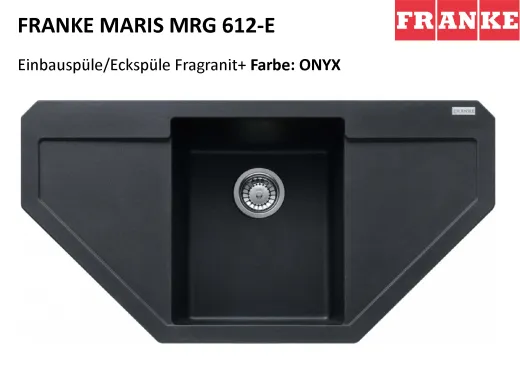 ❎ FRANKE Kchensple Maris MRG 612-E Fragranit+ Ecksple / Granitsple mit Siebkorb als Druckknopfventil