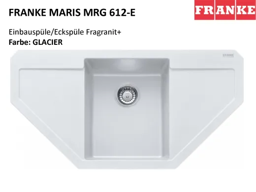 ❎ FRANKE Kchensple Maris MRG 612-E Fragranit+ Ecksple / Granitsple mit Siebkorb als Druckknopfventil