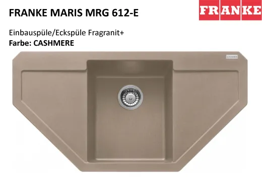 ❎ FRANKE Kchensple Maris MRG 612-E Fragranit+ Ecksple / Granitsple mit Siebkorb als Druckknopfventil