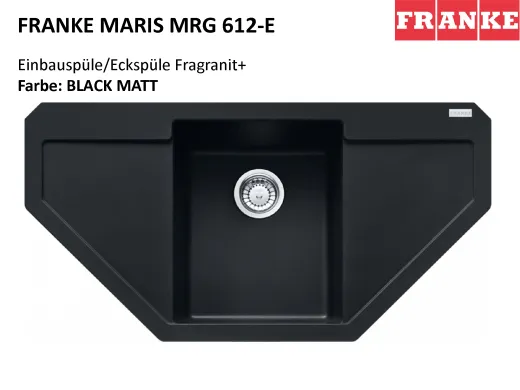 ❎ FRANKE Kchensple Maris MRG 612-E Fragranit+ Ecksple / Granitsple mit Siebkorb als Druckknopfventil