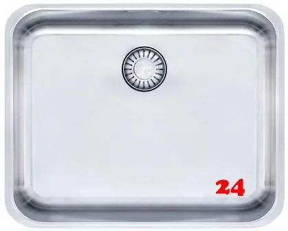 FRANKE Kchensple Epos EOX 110-50 Unterbausple (Montage unter die Arbeitsplatte) mit Integralablauf und Siebkorb als Stopfenventil