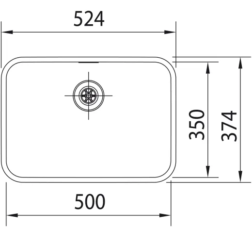 FRANKE Kchensple Epos EOX 110-50/35 Unterbausple (Montage unter die Arbeitsplatte) mit Integralablauf und Siebkorb als Druckknopfventil