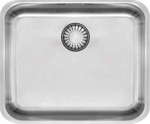 FRANKE Kchensple Epos EOX 110-45 Unterbausple (Montage unter die Arbeitsplatte) mit Integralablauf und Siebkorb als Druckknopfventil