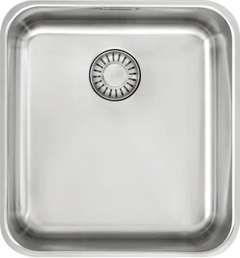 FRANKE Kchensple Epos EOX 110-36 Unterbausple (Montage unter die Arbeitsplatte) mit Integralablauf und Siebkorb als Stopfenventil