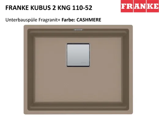 FRANKE Kchensple Kubus 2 KNG 110-52-UB Fragranit+ Granitsple / Unterbausple mit Siebkorb als Druckknopfventil