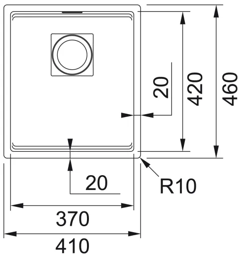 FRANKE Kchensple Kubus 2 KNG 110-37-UB Fragranit+ Granitsple / Unterbausple mit Siebkorb als Druckknopfventil