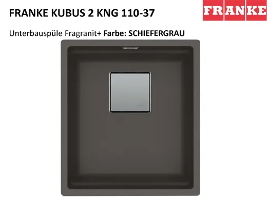 FRANKE Kchensple Kubus 2 KNG 110-37-UB Fragranit+ Granitsple / Unterbausple mit Siebkorb als Druckknopfventil