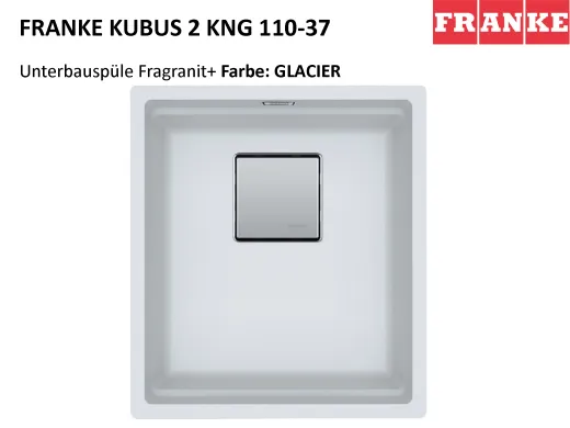 FRANKE Kchensple Kubus 2 KNG 110-37-UB Fragranit+ Granitsple / Unterbausple mit Siebkorb als Druckknopfventil