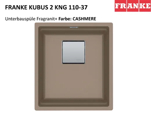 FRANKE Kchensple Kubus 2 KNG 110-37-UB Fragranit+ Granitsple / Unterbausple mit Siebkorb als Druckknopfventil