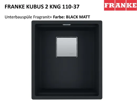 FRANKE Kchensple Kubus 2 KNG 110-37-UB Fragranit+ Granitsple / Unterbausple mit Siebkorb als Druckknopfventil