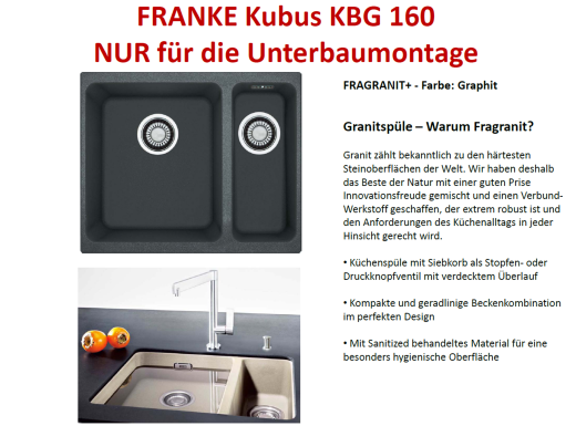 FRANKE KUBUS KBG 160 Granitspüle | Unterbauspüle günstig