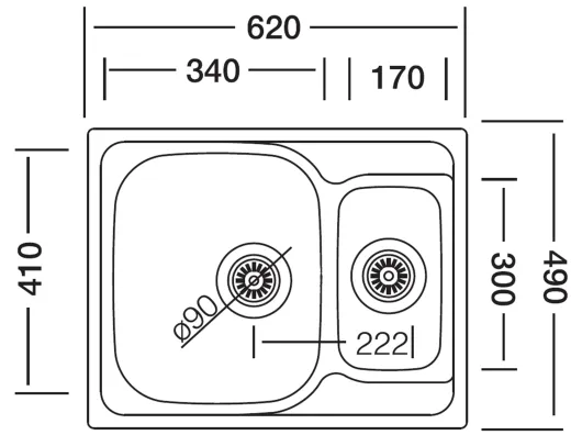 ✅ BERNUS Canos 1 1/2B Compact Edelstahlsple / Kchensple Siebkorb als Stopfenventil