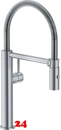FRANKE Kchenarmatur Pescara Semi Pro L Einhebelmischer Edelstahl massiv mit Pendelbrause umstellbar 360 schwenkbarer Auslauf