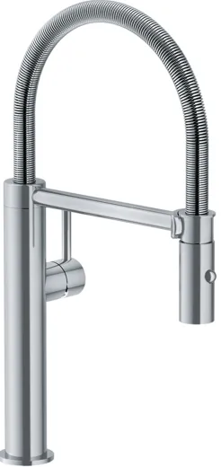 FRANKE Kchenarmatur Pescara Semi Pro L Einhebelmischer Edelstahl massiv mit Pendelbrause umstellbar 360 schwenkbarer Auslauf