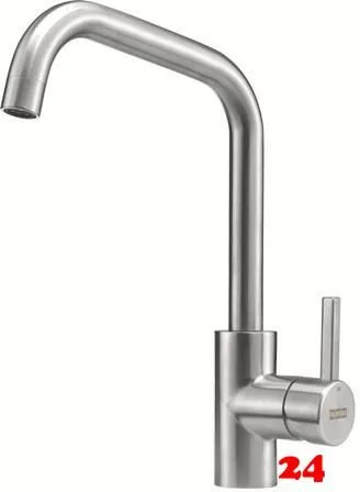 FRANKE Kchenarmatur Kubus Einhebelmischer Edelstahl massiv mit Festauslauf und Laminar Perlator 180 schwenkbarer Auslauf