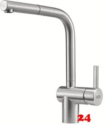 FRANKE Kchenarmatur Atlas Neo Einhebelmischer Edelstahl massiv mit Zugauslauf 180 schwenkbarer Auslauf mit Laminar Perlator
