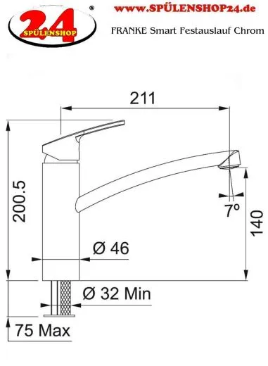 ✅ FRANKE Kchenarmatur Smart Einhebelmischer Chrom mit Festauslauf 360 schwenkbar