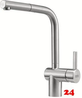 FRANKE Kchenarmatur Atlas Neo Window Einhebelmischer Edelstahl massiv mit Zugauslauf zur Vorfenstermontage umlegbar